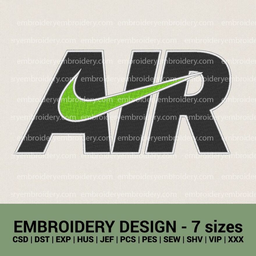 Nike air logo machine embroidery design instant download