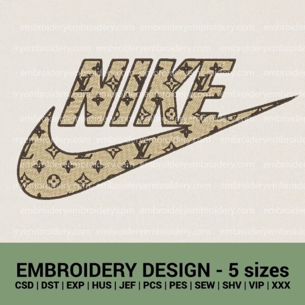 Nike Louis Vuitton logo machine embroidery design files