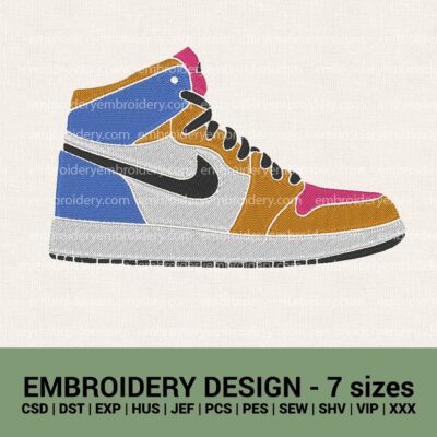 nike shoes machine embroidery design