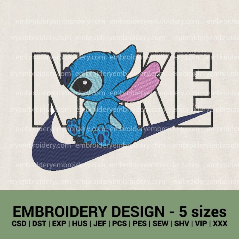 Nike Stitch logo machine embroidery design