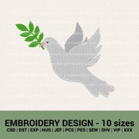White Dove machine embroidery designs instant download