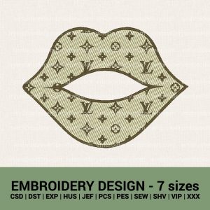 Louis Vuitton Lips machine embroidery designs instant download