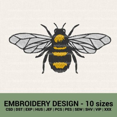 Bee machine embroidery designs instant downloads
