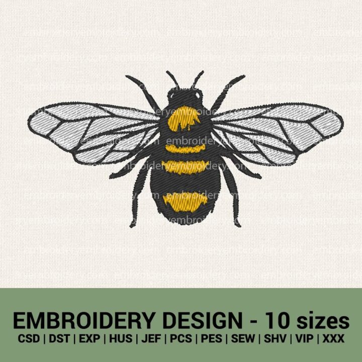 BEE MACHINE EMBROIDERY DESIGNS INSTANT DOWNLOADS