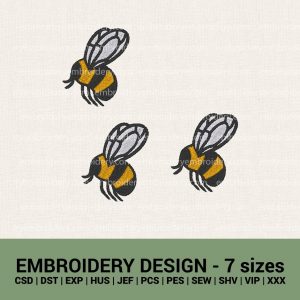 cute bees machine embroidery designs instant download