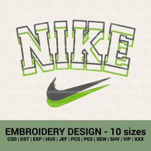 Double Nike logo machine embroidery designs instant download