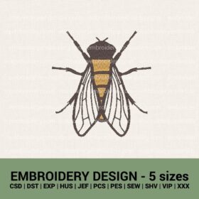 buy fly insect machine embroidery design instant download