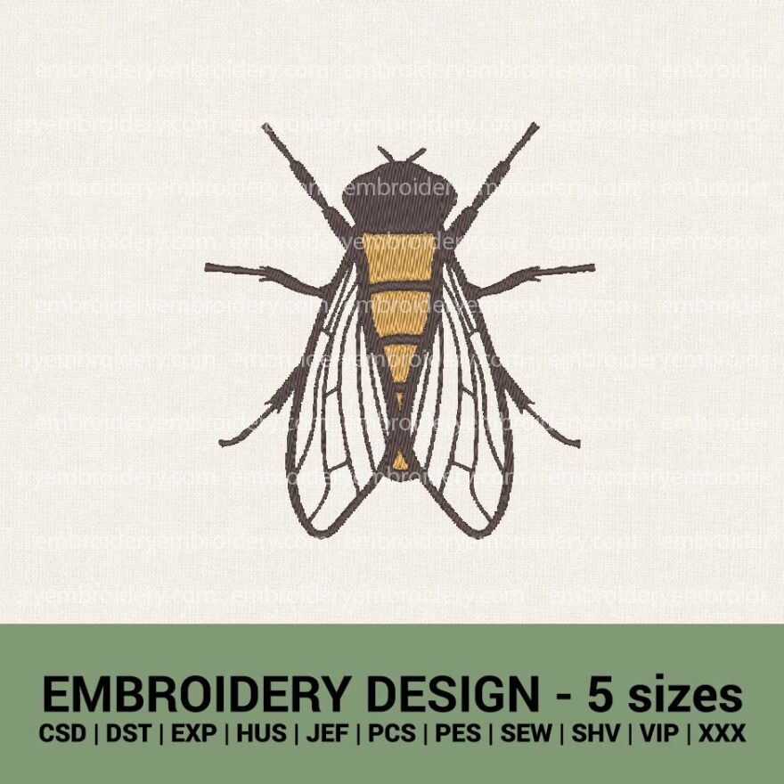 buy fly insect machine embroidery design instant download