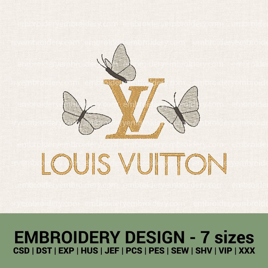 Louis Vuitton LV butterfly logo machine embroidery designs download