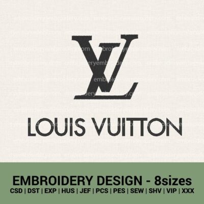 Louis Vuitton - lv- classic logo machine embroidery design instant download