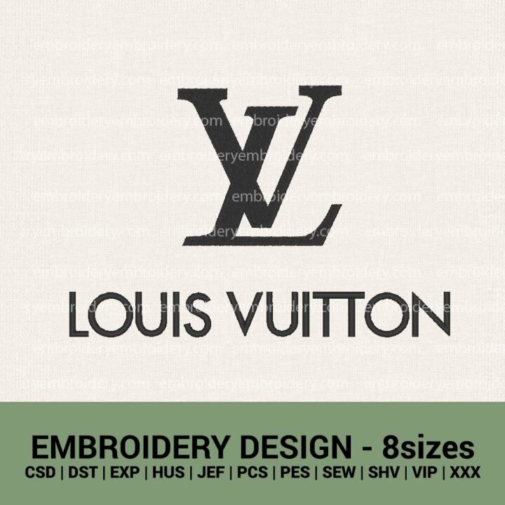LOUIS VUITTON - LV- CLASSIC LOGO MACHINE EMBROIDERY DESIGN INSTANT DOWNLOAD