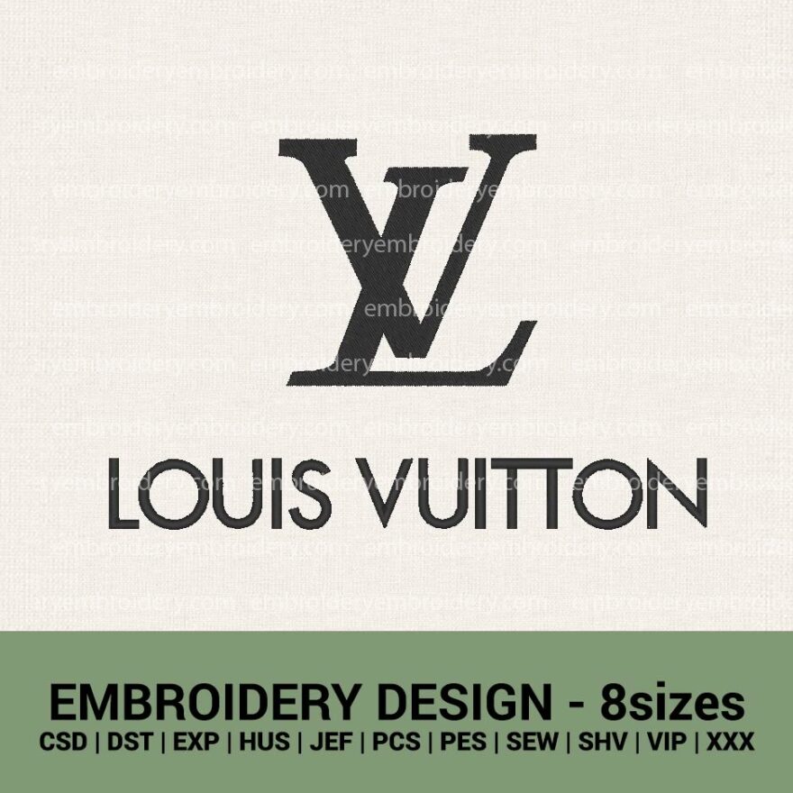 Louis Vuitton logo machine embroidery design instant download