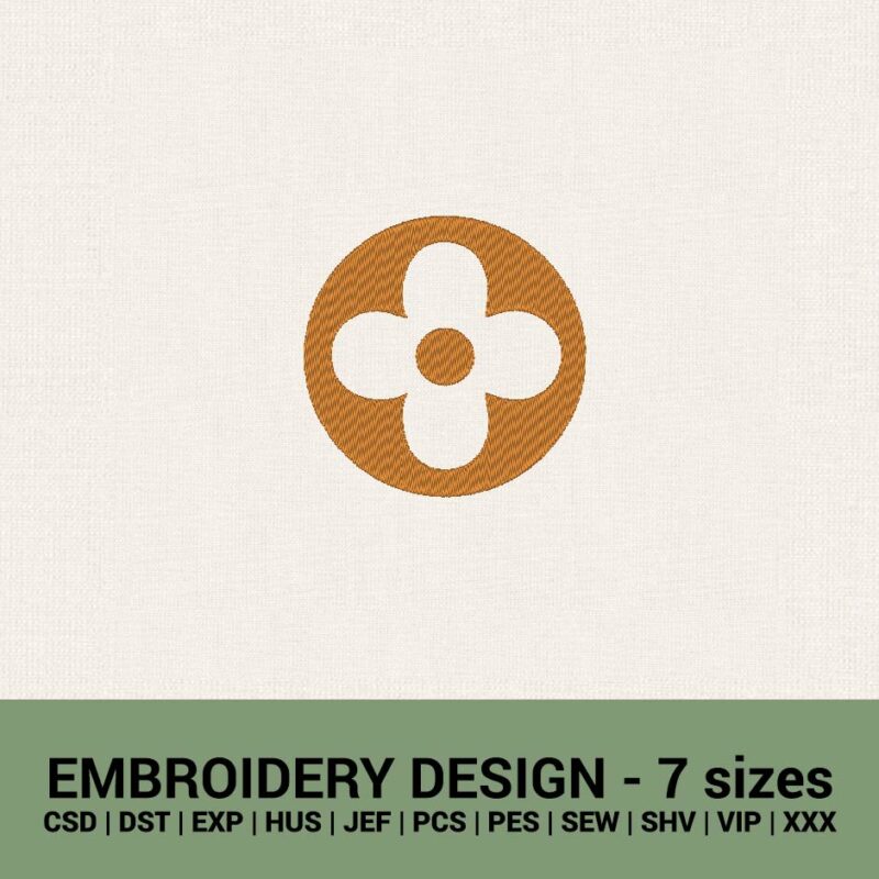 Louis Vuitton Dripping Flower Symbol Machine Embroidery Design