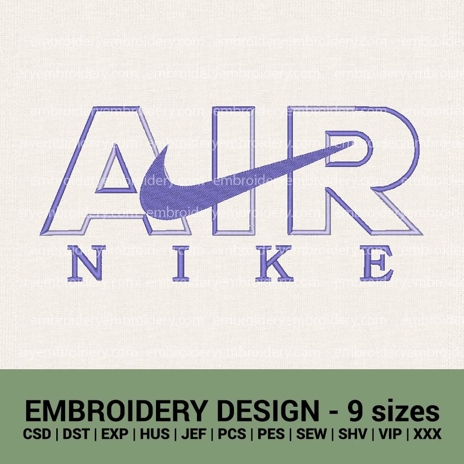 dialecto Circunferencia Economía Nike Air logo machine embroidery designs instant download 9 sizes