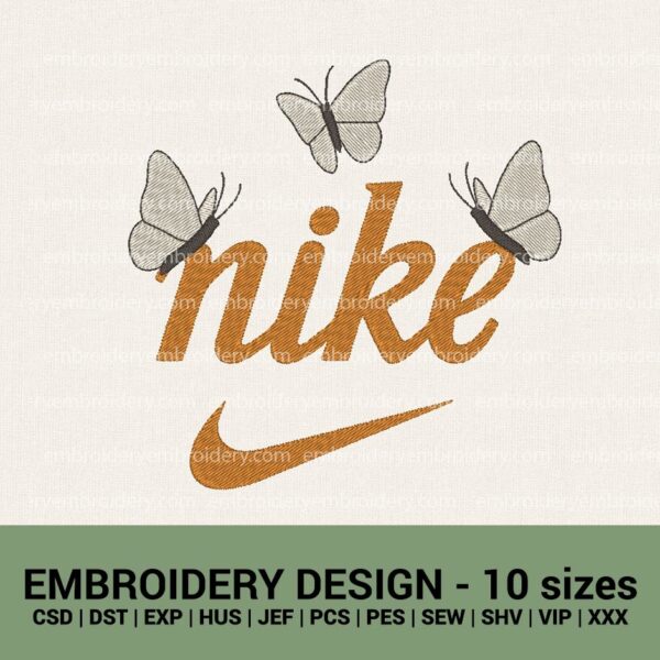nike butterfly logo vintage style machine embroidery designs instant download