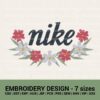 nike floral vintage logo machine embroidery designs instant download