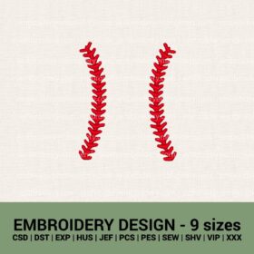 Baseball stitches machine embroidery designs-sport embroidery files instant download