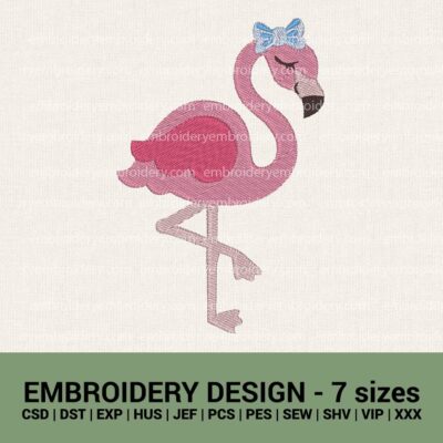 Flamingo machine embroidery designs instant downloads summer embroidery downloads