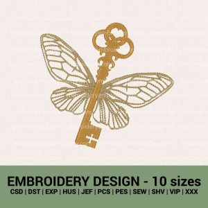 Harry Potter flying key machine embroidery designs instant download