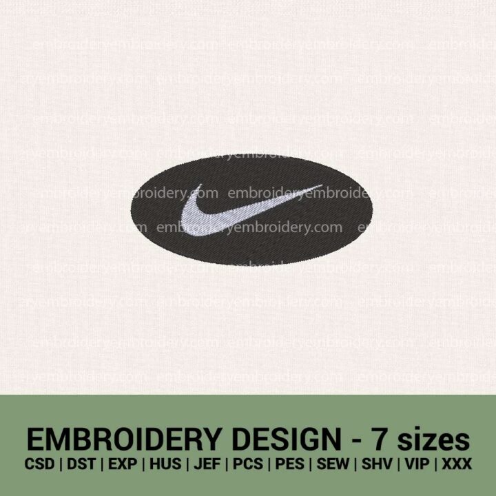 NIKE LOGO OVAL BADGE MACHINE EMBROIDERY DESIGNS INSTANT DOWNLOADS