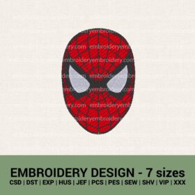 Spiderman face machine embroidery designs instant downloads