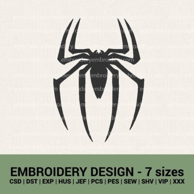 Spiderman sign machine embroidery design