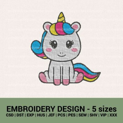 Unicorn baby machine embroidery designs instant downloads