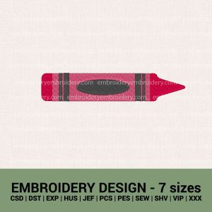 crayon back-to-school machine embroidery designs instant downloads