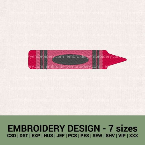 crayon back-to-school machine embroidery designs instant downloads