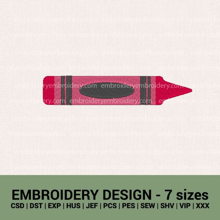 CRAYON BACK-TO-SCHOOL MACHINE EMBROIDERY DESIGNS INSTANT DOWNLOADS