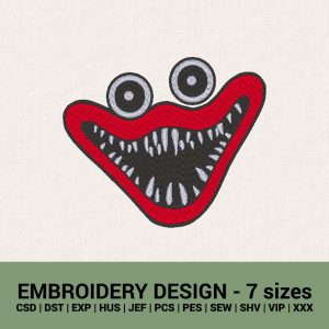 Huggy Woggy smile machine embroidery deigns