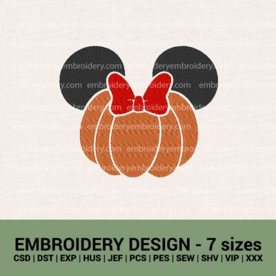 Halloween embroidery minnie mouse pumpkin machine embroidery designs