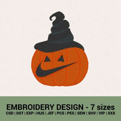 Nike halloween pumpkin logo machine embroidery designs