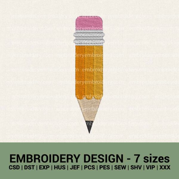 Pencil school machine embroidery designs back-to-school embroidery files