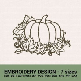 Pumpkin fall machine embroidery designs instant download
