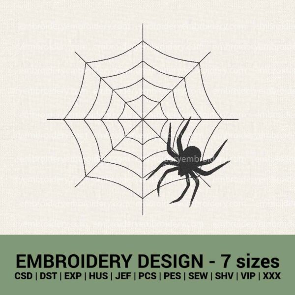 Halloween embroidery spider net embroidery designs instant downloads