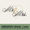 WEDDING MR AND MRS MACHINE EMBROIDERY DESIGNS INSTANT DOWNLOADS
