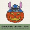 Stitch in pumpkin Halloween machine embroidery designs instant downloads