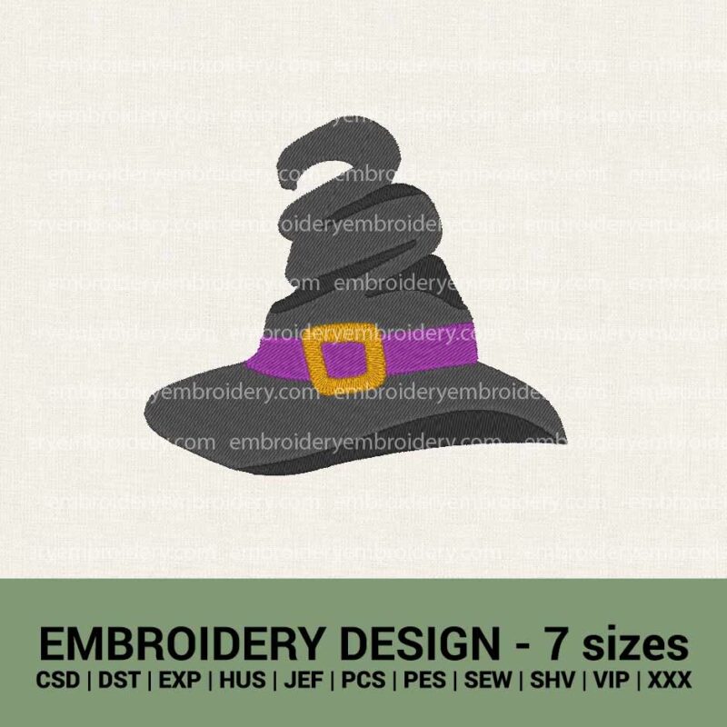 Halloween Witch hat machine embroidery design download