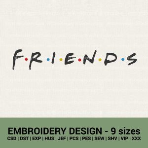 friends logo machine embroidery designs instant downloads