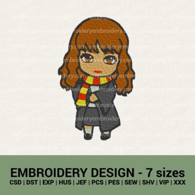 harry potter germione machine embroidery designs instant downloads