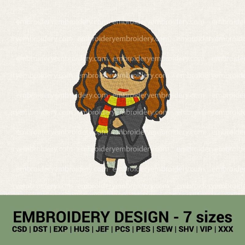 HARRY POTTER HERMIONE GRANGER MACHINE EMBROIDERY DESIGNS INSTANT DOWNLOADS