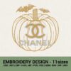 Chanel Halloween pumpkin bat logo machine embroidery designs instant downloads