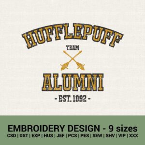 Harry Potter HUFFLEPUFF ALUMNI machine embroidery designs instant downloads
