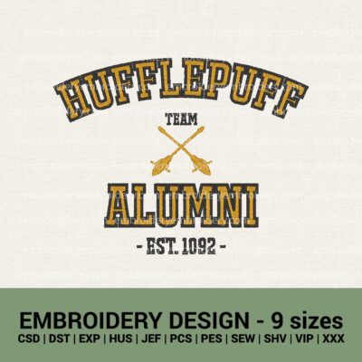 Harry Potter HUFFLEPUFF ALUMNI machine embroidery designs instant downloads