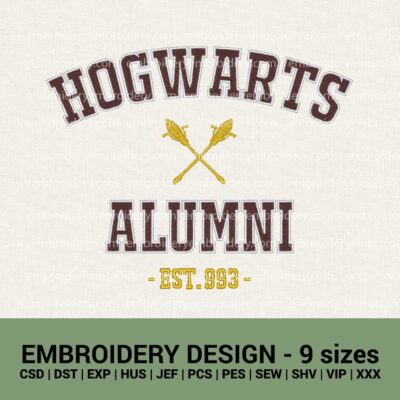 Hogwarts Alumni Harry Potter machine embroidery designs instant downloads