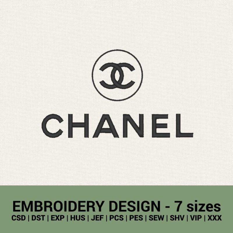 Chanel logo embroidery design