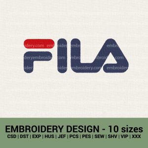 Fila logo machine embroidery designs instant downloads