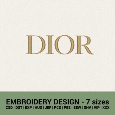 New Dior logo machine embroidery designs, dior logo 2022 machine embroidery files