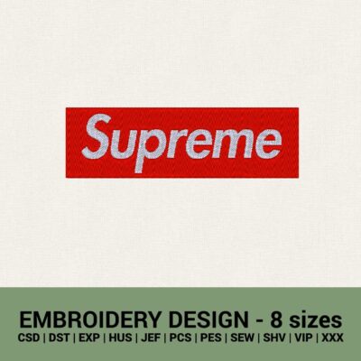 Supreme logo machine embroidery designs instant downloads